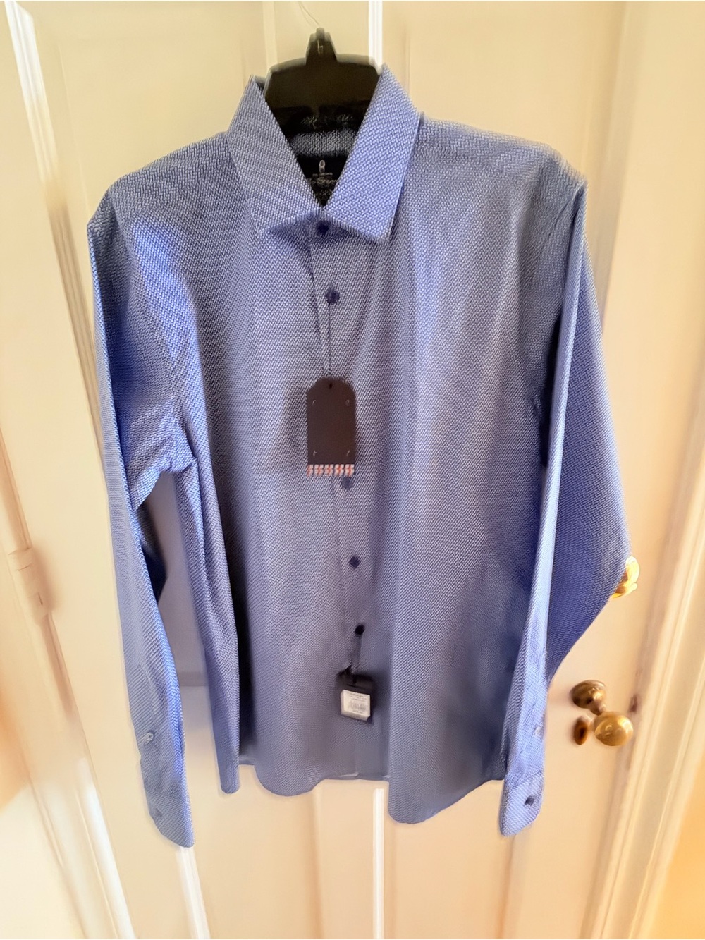 Ben Sherman Light Blue Micro-Pattern Dress Shirt
